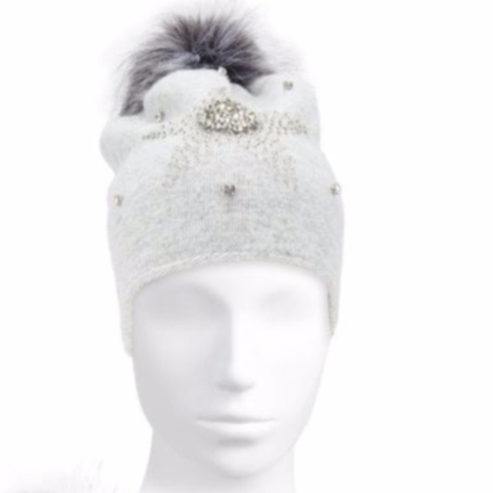 Embellished Fur Wool Beanie - NWT​​​​​​​​​​​​​​